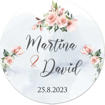 Svatební dekorace Kulatá samolepka 271