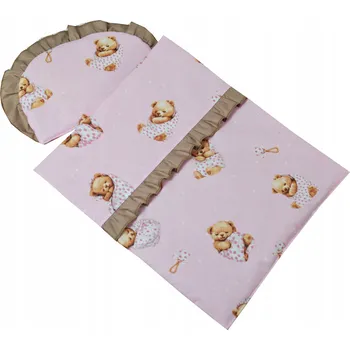 Povlečení POVLEČENÍ DO KOČÁRKU PRO PANENKY BAVLNA PEŘINKA POLŠTÁŘEK DO POSTÝLKY MEDVÍDCI