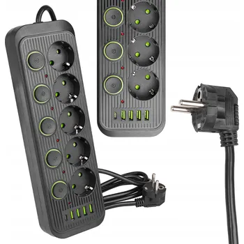 Napájecí kabel Prodlužovací Kabel přívod s lištou Masterled 2 m 5 ks černý