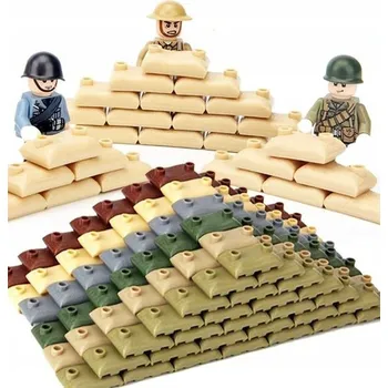 ostatní stavebnice SÁČKY S PÍSKEM 50 ks stavebnice policie puška panáček mělké figurky armáda