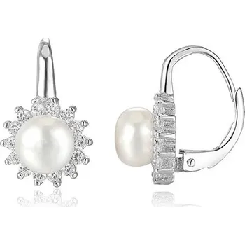 Náušnice Beneto Stříbrné náušnice s pravými perlami AGUC1168