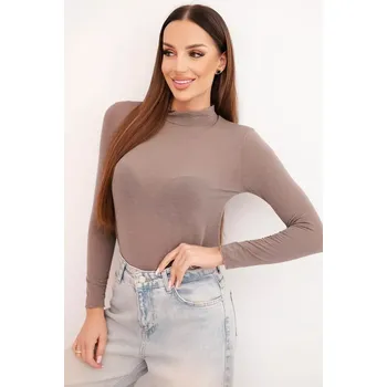 Dámská halenka Kesi Włoski Dámská blůza z kašmíru s jemným rolákem a dlouhým rukávem fango Kesi Włoski bílá | hnědá | světle modrá 3479471