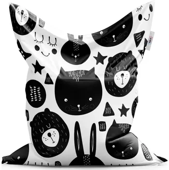 Sedací pytel Sablio Sedací vak Classic Kočička a medvěd - 150x100 cm