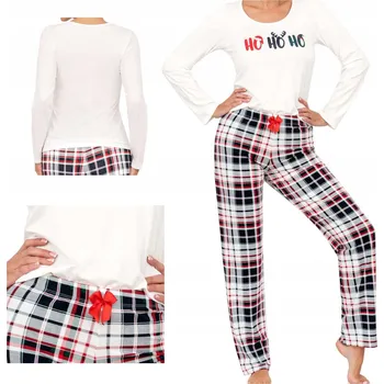 Dámské pyžamo Dámské vánoční pyžamo s dlouhým rukávem DONNA Hoho ecru L