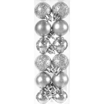 Vánoční dekorace Zdobená Vánoční Koule , hladká Vánoční Koule vánoční koule 2,5 cm, 12 ks
