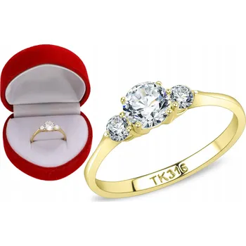 Prsten Zlatý zásnubní prstýnek SAY YES SRDÍČKO ČERVENÉ velikost 8