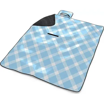 deka Sablio Plážová deka Modrobílé čtverce: 200x140 cm