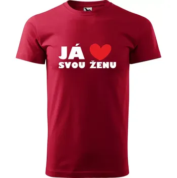 Pánská móda Sablio Tričko s potiskem Já miluju svou ženu - červené 4XL