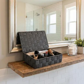 Úložný box WENKO Úložný košík Adria, tmavě šedý, malý 497086