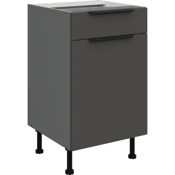 Kuchyňská skříňka 50 D 1F 1S BB, Spodní kuchyňská zásuvková skříňka PREMIUM BOX Aria grafit/antracit