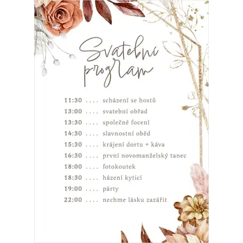 Svatební dekorace Svatební harmonogram 335