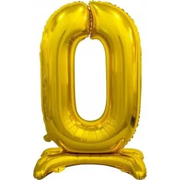 Balónek Ozdobné BALÓNKY k narozeninám ČÍSLICE "0" Zlatá barva pro kouzelnou atmosféru