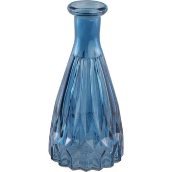 Váza CHAKS Váza skleněná modrá úzká 7x15cm