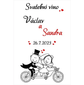 Svatební dekorace Etiketa na svatební víno 211