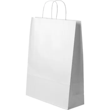Papírová taška BÍLÁ 180x80x225mm s provázkovým uchem 3,2l 10 Ks