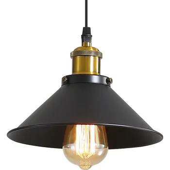 Průmyslová stropní lampa černá E27 22cm kovové stínidlo do kuchyně