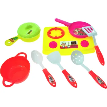 Dětská kuchyňka SADA NÁDOBÍ NA HRANÍ DO KUCHYŇKY PRO DĚTI 10 DÍLŮ