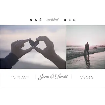 Svatební dekorace Svatební oznámení 310 - s fotkou Hnědá