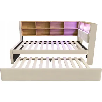 Postel Patrová postel Arhatreya moderní 90 x 200 cm béžová