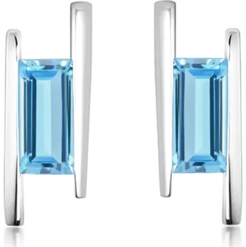 Náušnice Frost Blue Topaz - stříbrné náušnice s modrým topazem