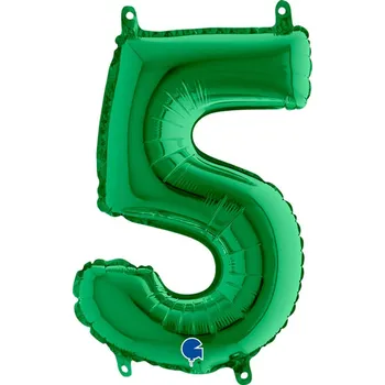 Balónek Fóliový balónek číslice 5 zelený 36 cm - Narozeniny