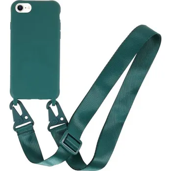 Pouzdro na mobilní telefon Matný kryt s nastavitelným popruhem pro iPhone 7 / 8 / SE (2020/2022) - petrolejový