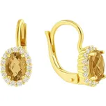 Zlaté naušnice - zirkony, záhněda