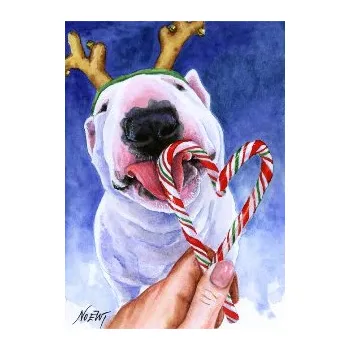 Přáníčko s potiskem Sladké Vánoce s Bulteriérem