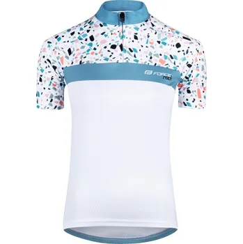 cyklistický dres dámský dres Force Rock Lady, bílá/tyrkys - vel. XXL 118771