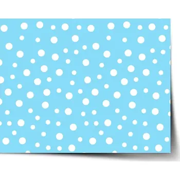 Plakát Sablio Plakát Bílé puntíky na modré - 60x40 cm