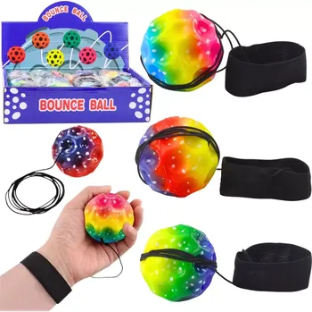 Tréninkový míček na gumičce s páskem – reflexní a koordinační cvičení 6,5 cm