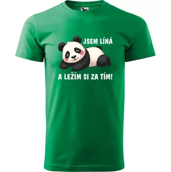 Sablio Tričko s potiskem Jsem líná a ležím si za tím - zelené L