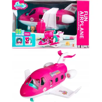 Příslušenství pro čtečku elektronické knihy Letadlo pro panenky rozkládací růžové s příslušenstvím, otevírací boky