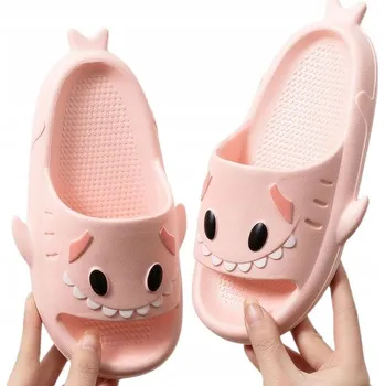 Dámské pantofle Nazouváky s žralokem, růžové, bazénové, velmi lehké, 36/37