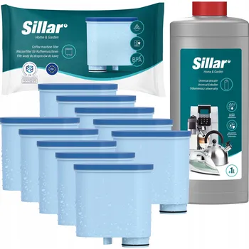 Filtr do kávovaru Sillar odvápňovač pro kávovary 1l + 10x filtr do vody Saeco Phillips