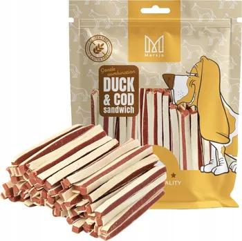 Pamlsek pro psa Mersjo Premium pamlsek měkké proužky pro psa s kachnou, bez obilovin 500g