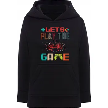Chlapecká mikina Dětská mikina s kapucí pro hráče gamingová play game 158 cm (12-14 let)
