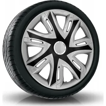 Disk Puklice SUPERNOVA 16" černo-stříbrné pro Peugeot, Renault, Seat, 4 ks