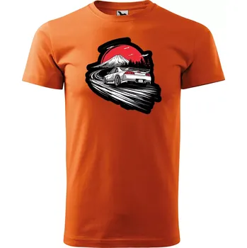 Sablio Tričko s potiskem Vůně asfaltu - oranžové L