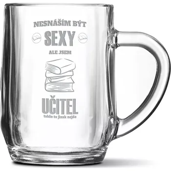 Sklenice Sablio Půllitr Nesnáším být sexy, ale jsem učitel: 0,5