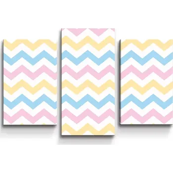 Obraz Sablio Obraz - 3-dílný Tříbarevné klikyháky - 75x50 cm