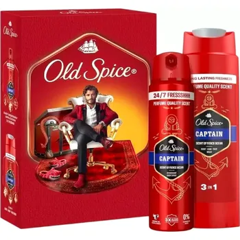 Kosmetická sada Old Spice dárkové balení sprchový gel 250ml Deo sprej 150 ml Captain