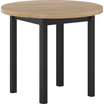 Jídelní stůl Kulatý jídelní stůl (dubový zlatý craft/černý) Fi80