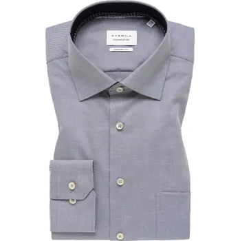 Pánská košile Košile Eterna Comfort Fit Popeline šedá velikost: 46, délka rukávu: dlouhý rukáv