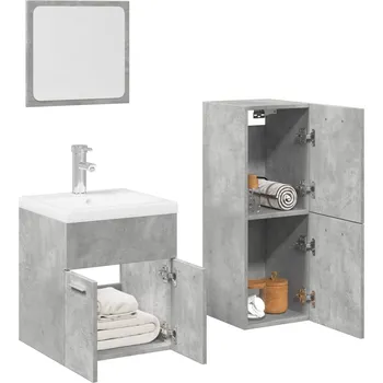 Koupelnový nábytek zahrada-XL 4dílný set koupelnového nábytku betonově šedý kompozitní dřevo 3324882