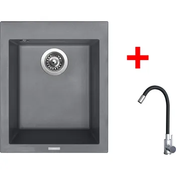 Granitový dřez Sinks G22672 Set CUBE 410 Titanium + Elasta nerez/černá Stav zboží: Nový produkt v externím skladu