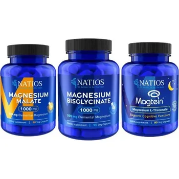 Doplněk stravy NATIOS balíček Kompletní dávka hořčíku (Magtein, Magnesium Malate, Magnesium Bisglycinate)