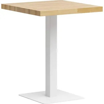 Obývací pokoj Kavárenský stolek s dřevěnou deskou na jedné noze - Bílá