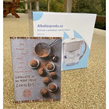 Filtrace vody Alkalická filtrační konvice bílá + RAW recepty ČOKOLÁDY dárek