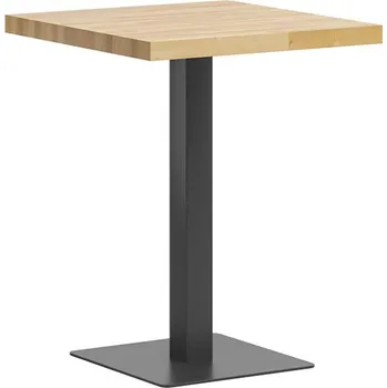 Konferenční stolek Kavárenský stolek s dřevěnou deskou na jedné noze - Černá